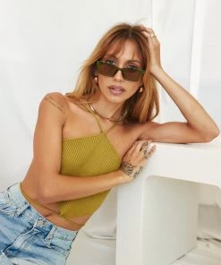 ET CLET Faye Moss Triangle Halter Top New Arrivals
