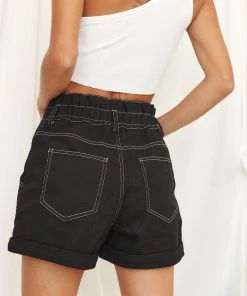 Emory Park CLOTHING Sunset Key Black Contrast Stitch Shorts 13 Emory Park CLOTHING Sunset Key Black Contrast Stitch Shorts