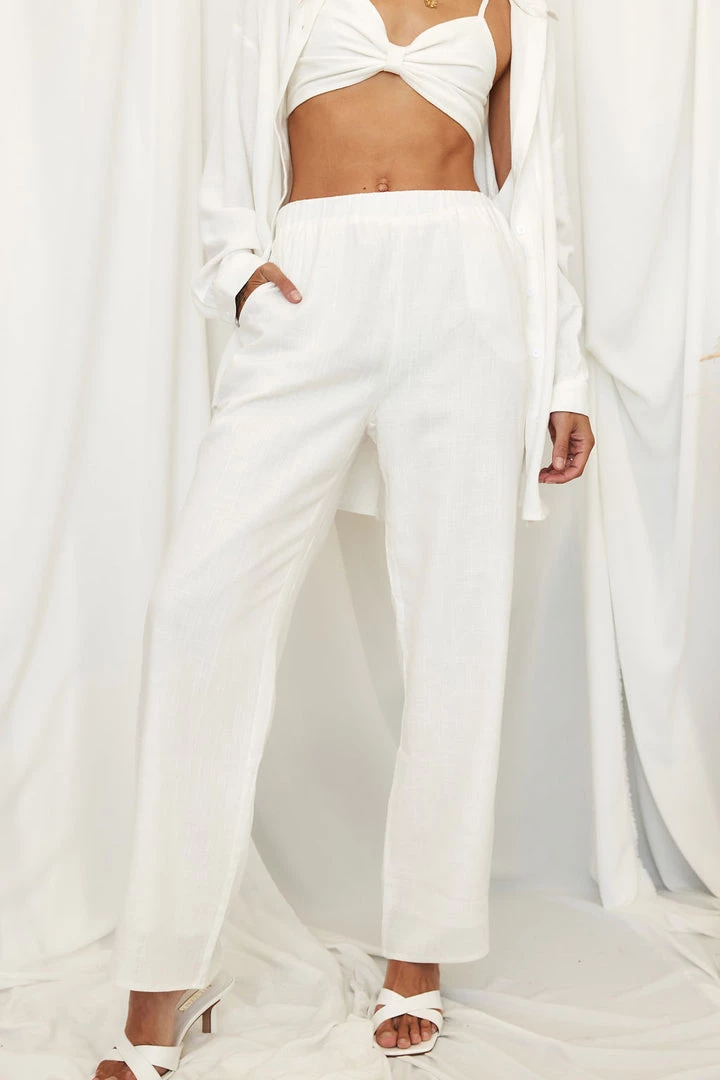 Modern Bridge International Co,Ltd. FLAT/RM B 3/F WING CHEONG COMM BLDG 19-25 JERVOIS STREET SHEUNG WAN HKWINK Waterfront White Linen Pants CLOTHING 3 Modern Bridge International Co,Ltd. FLAT/RM B 3/F WING CHEONG COMM BLDG 19-25 JERVOIS STREET SHEUNG WAN HKWINK Waterfront White Linen Pants CLOTHING