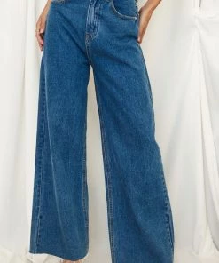 BEIGE BOTANY Lincoln Blue High Rise Wide Leg Jeans