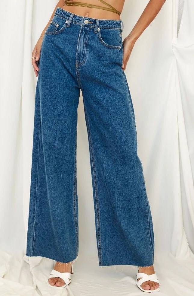 BEIGE BOTANY Lincoln Blue High Rise Wide Leg Jeans 3 BEIGE BOTANY Lincoln Blue High Rise Wide Leg Jeans