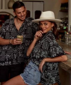 Emory Park Vaughn Black Bandana Camp Shirt CLOTHING 25 Emory Park Vaughn Black Bandana Camp Shirt CLOTHING