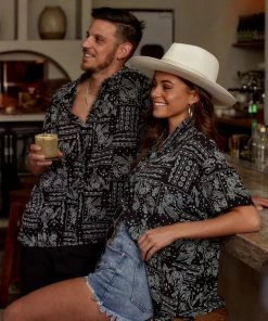 Emory Park Vaughn Black Bandana Camp Shirt CLOTHING 26 Emory Park Vaughn Black Bandana Camp Shirt CLOTHING