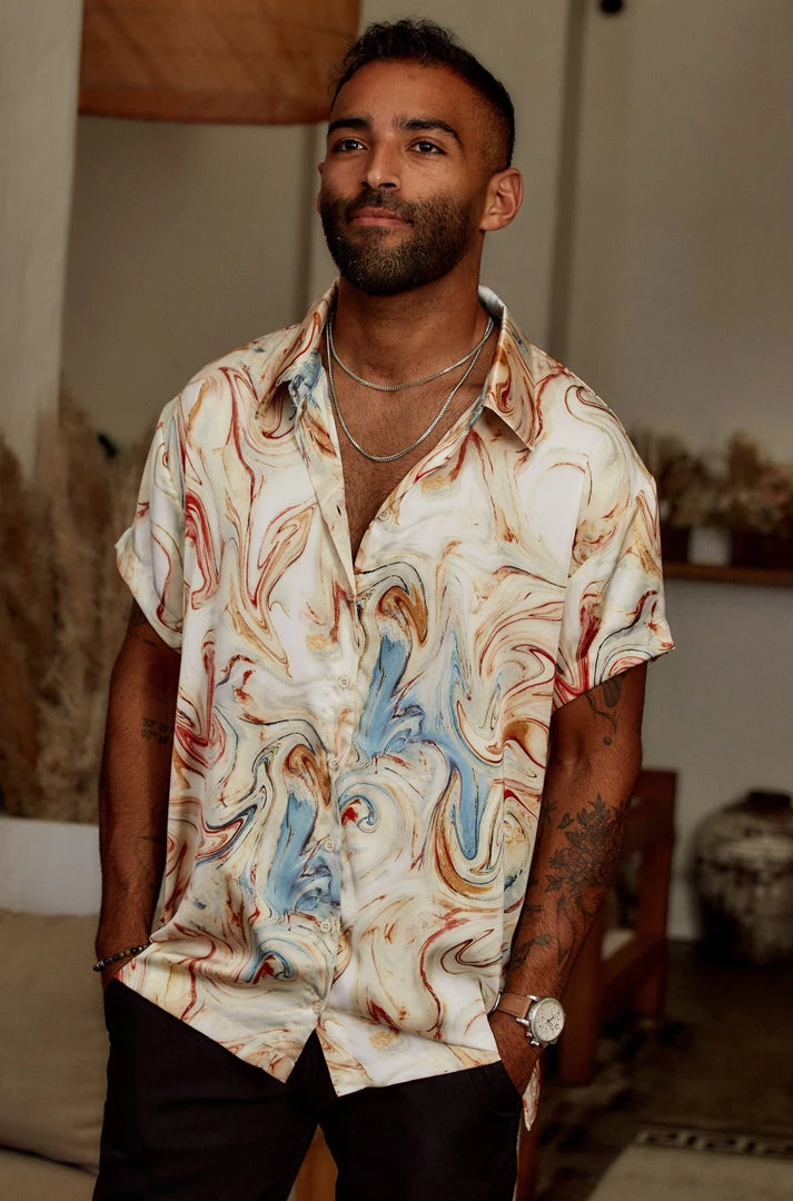 ACOA Vaughn Rust Marble Camp Shirt 7 ACOA Vaughn Rust Marble Camp Shirt