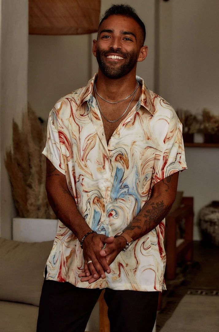 ACOA Vaughn Rust Marble Camp Shirt 3 ACOA Vaughn Rust Marble Camp Shirt