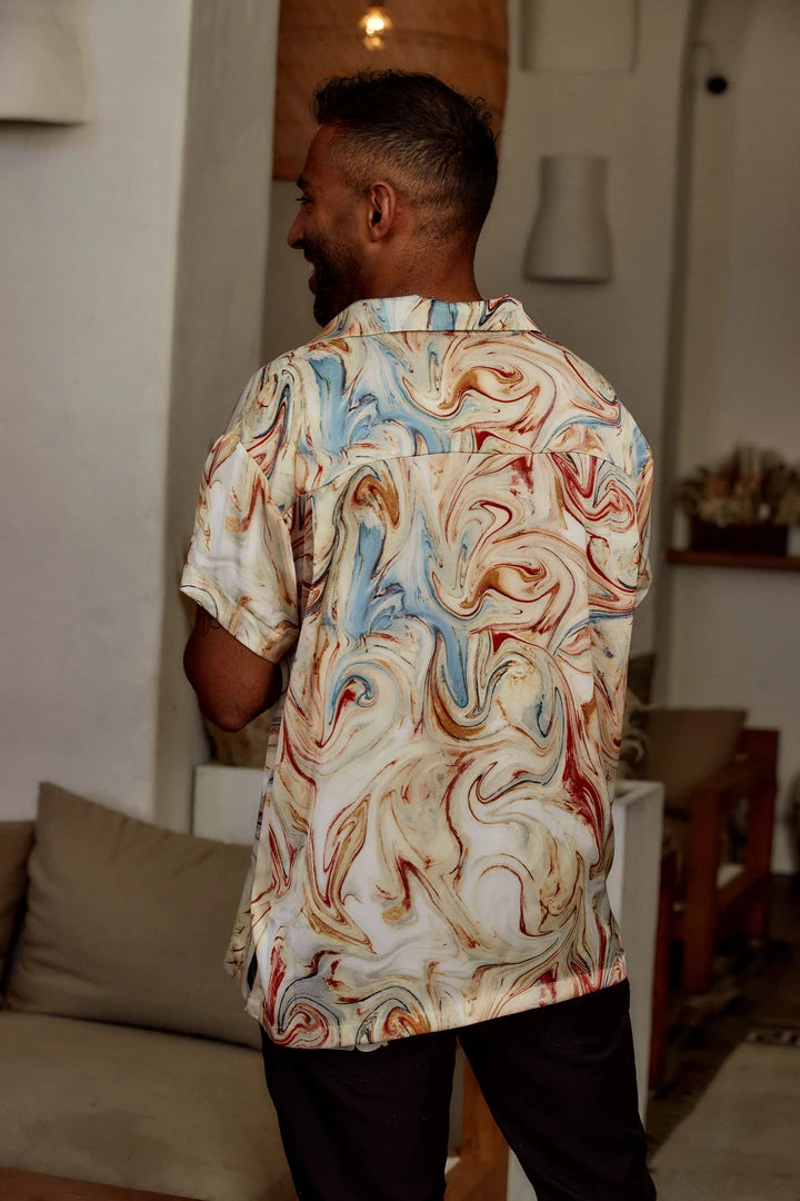 ACOA Vaughn Rust Marble Camp Shirt 8 ACOA Vaughn Rust Marble Camp Shirt