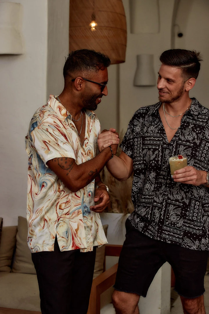 Emory Park Vaughn Black Bandana Camp Shirt CLOTHING 10 Emory Park Vaughn Black Bandana Camp Shirt CLOTHING