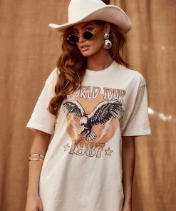 LOTUS FASHION CLOTHING World Tour 1987 Ivory Graphic Tee