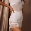 BEAR DANCE Naomi White Fringe Mini Dress CLOTHING