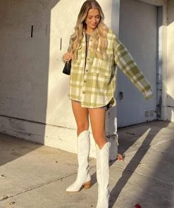 ACOA Juniper Green Plaid Shacket