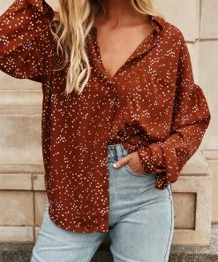 ACOA Ashland Polka Dot Button Up CLOTHING