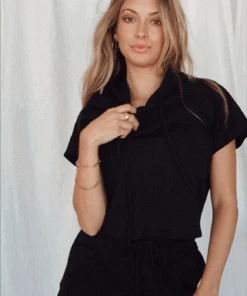 HEY BABE Up Front Black Hoodie