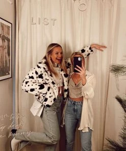 LE LIS Estella Spotted Faux Fur Jacket CLOTHING 12 LE LIS Estella Spotted Faux Fur Jacket CLOTHING