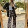 WINK Evelyn Black Abstract Pants CLOTHING