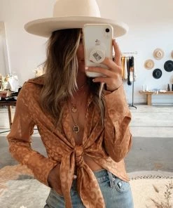 ACOA CLOTHING Gold Rush Gold Leopard Blouse