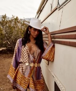 Dress Forum CLOTHING Gold Standard Multicolored Kimono Dress 16 Dress Forum CLOTHING Gold Standard Multicolored Kimono Dress