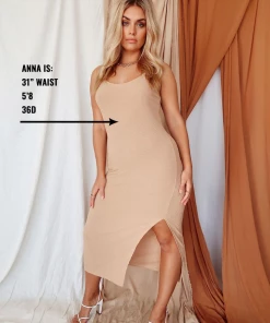 HEY BABE Gemma Tan Midi Dress CLOTHING