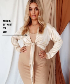 HEY BABE Gemma Tan Midi Dress CLOTHING