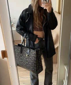 ACOA New Arrivals Arlo Black Vegan Leather Moto Jacket