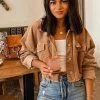 CLOUD TEN CLOTHING Nobody's Baby Brown Corduroy Crop Jacket