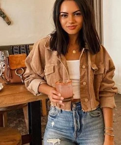 CLOUD TEN CLOTHING Nobody's Baby Brown Corduroy Crop Jacket