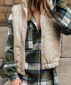 LE LIS Park City Taupe Puffer Vest CLOTHING