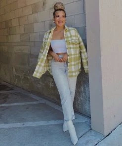 ACOA Juniper Green Plaid Shacket