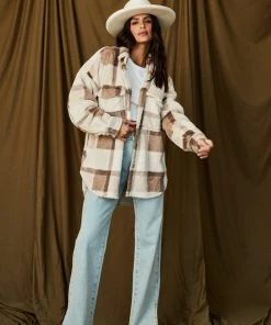 12th Tribe CLOTHING High Line Beige Faux Fur Shacket