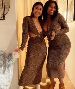 Modern Bridge International Co,Ltd. FLAT/RM B 3/F WING CHEONG COMM BLDG 19-25 JERVOIS STREET SHEUNG WAN HKWINK Uproar Mocha Knit Midi Dress